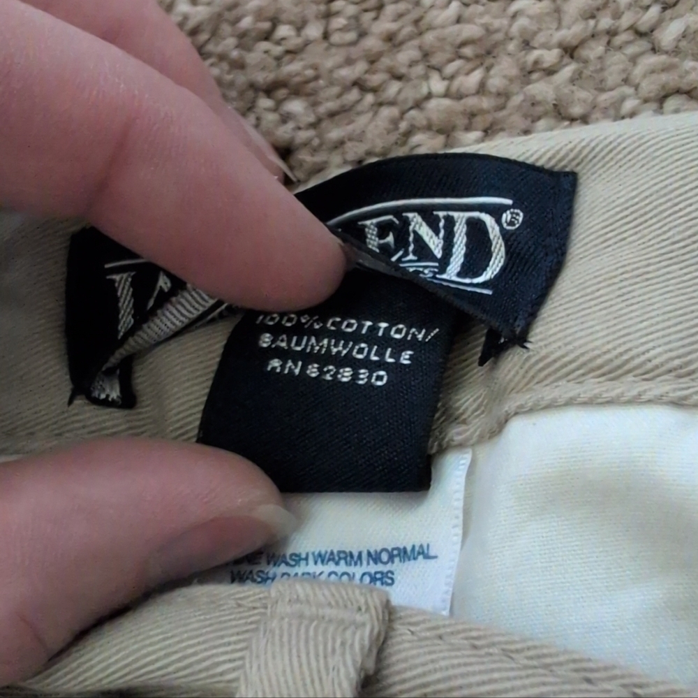 Lands End 100% Cotton High Rise Khaki Shorts - Picture 5 of 9